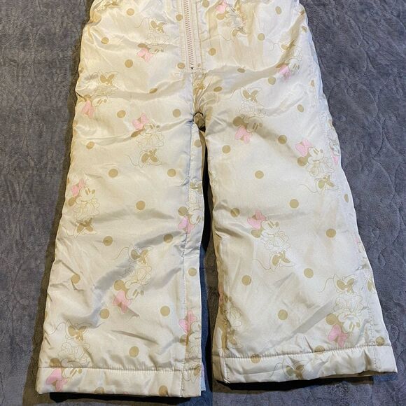 Baby Gap Disney Recycled Snow Bib Overalls Minnie Mouse Print Size 2 Toddler - Picture 3 of 9